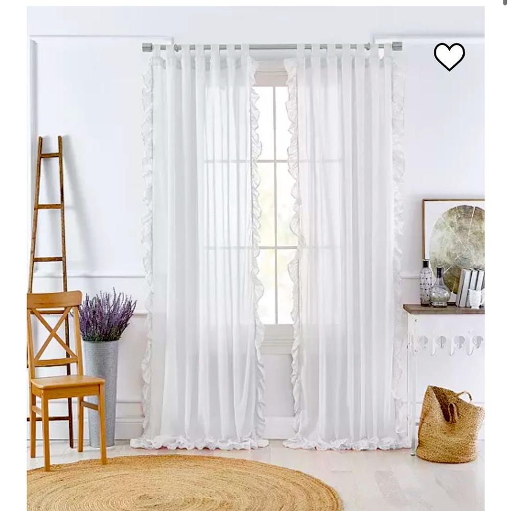 White RUFFLE curtains * FROM MACY*S